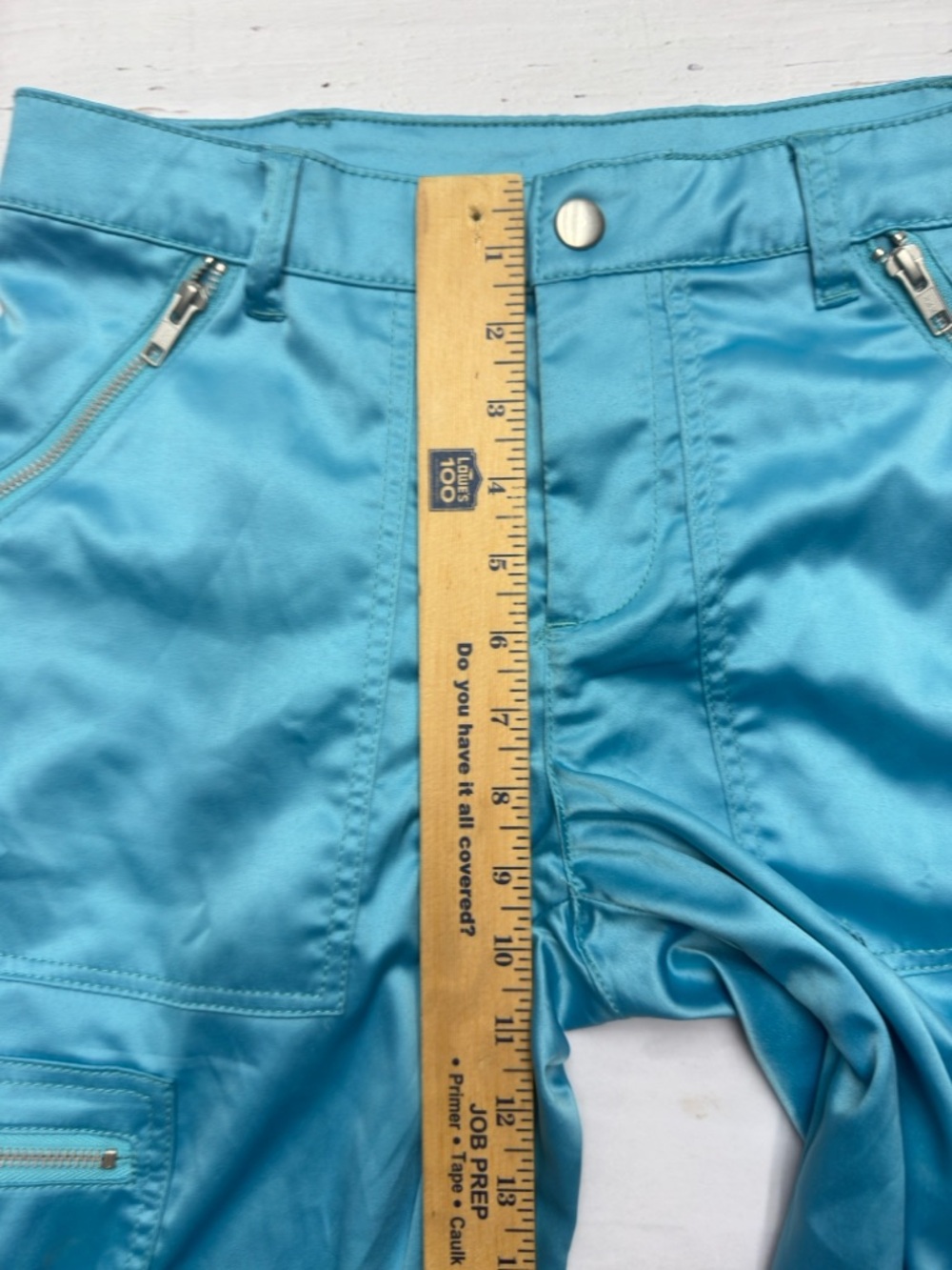 BDG Satin Flight Cargo Pants Blue Size 2 Y2K Streetwear - Picture 8 of 11